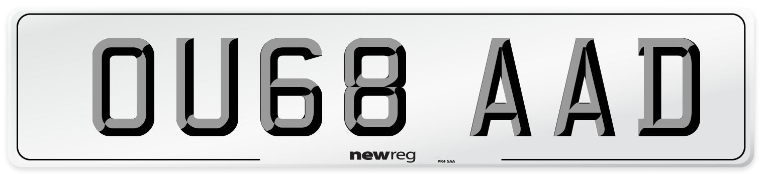 OU68 AAD Number Plate from New Reg